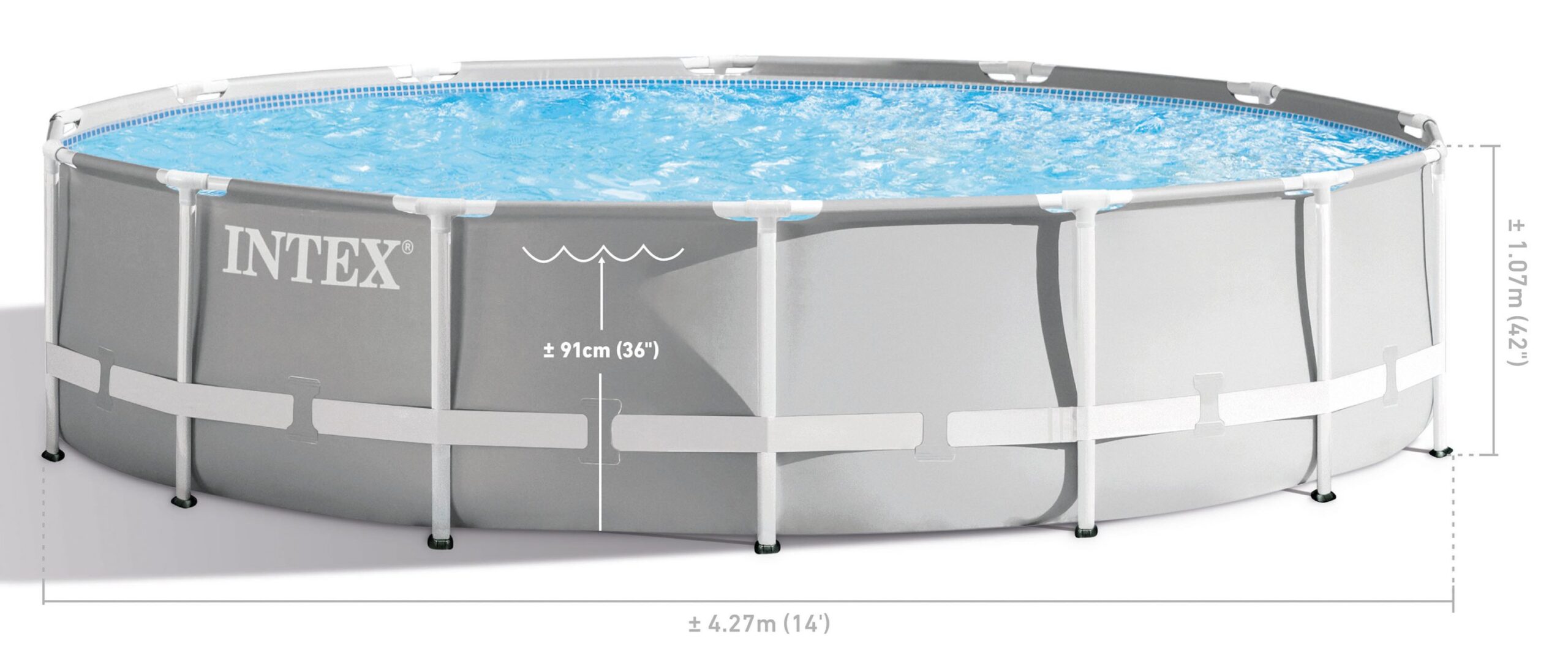 INTEX PRISM FRAME PREMIUM POOL SET, AGES 6+ 26720 (W/220-240V FILTER PUMP, SAFETY LADDER, GROUND CLOTH, COVER) - Image 2