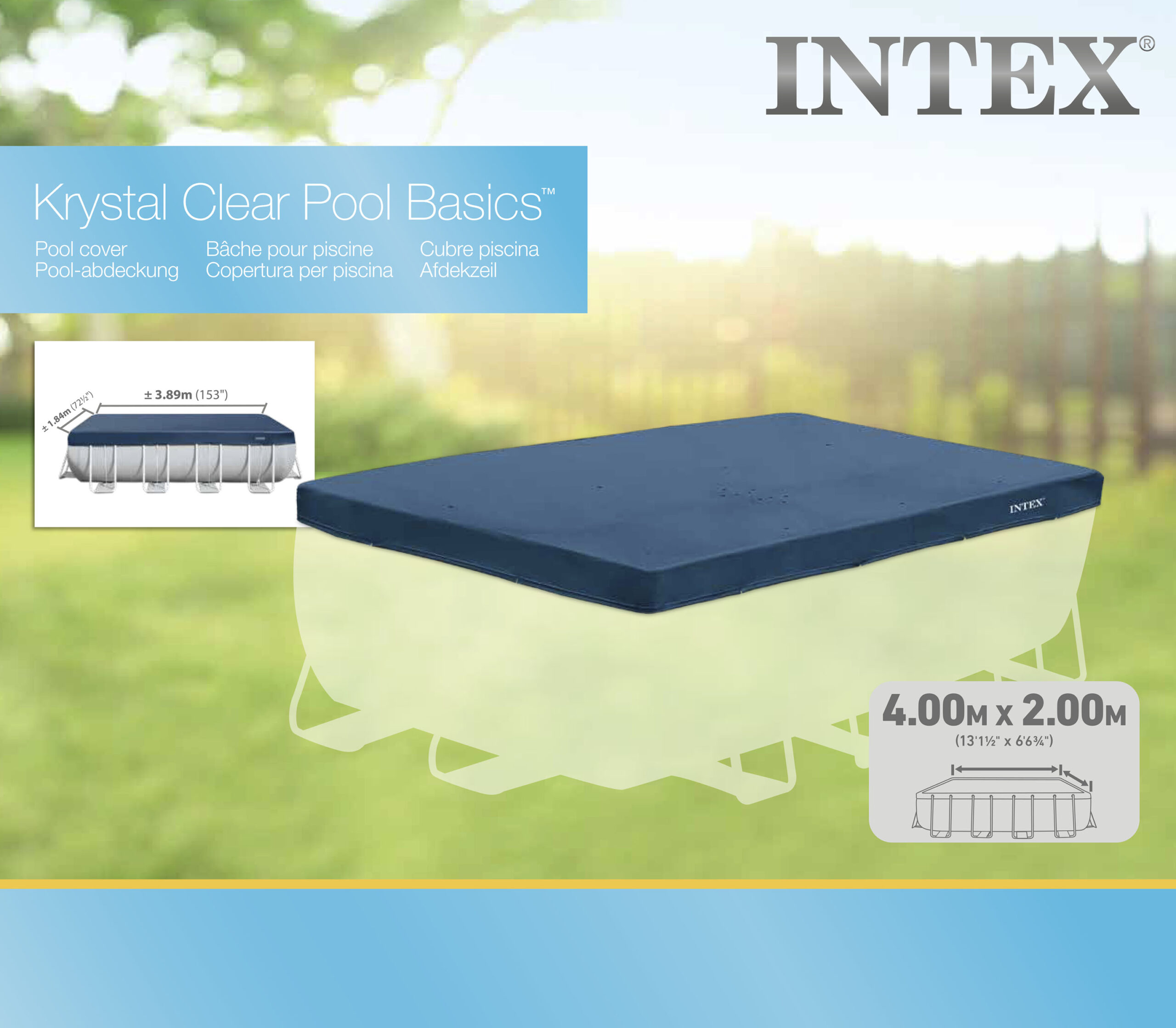 INTEX 4M X 2M RECTANGULAR POOL COVER 28037