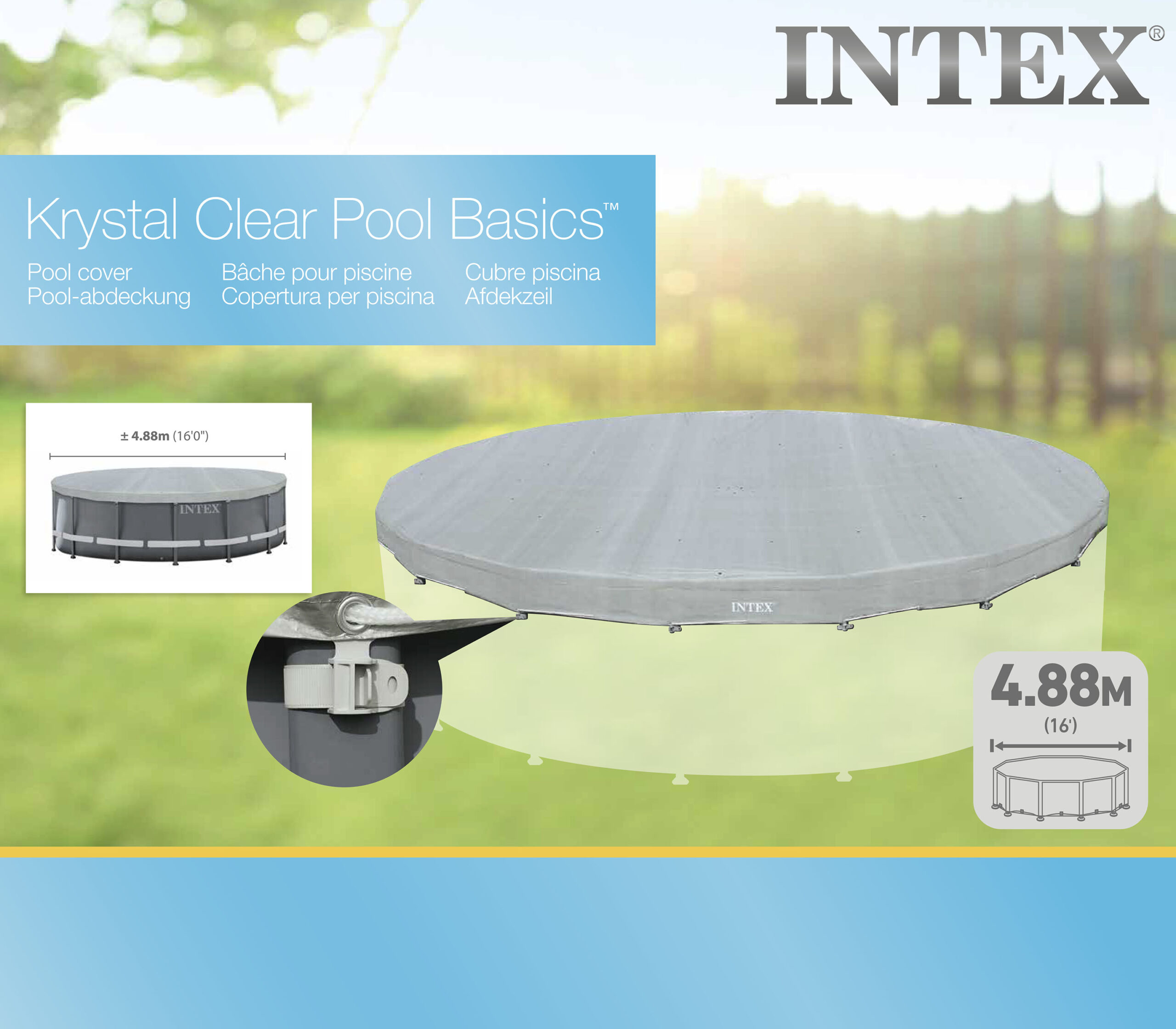 INTEX DELUXE POOL COVER (FOR 16' POOLS) 192"X8" 28040