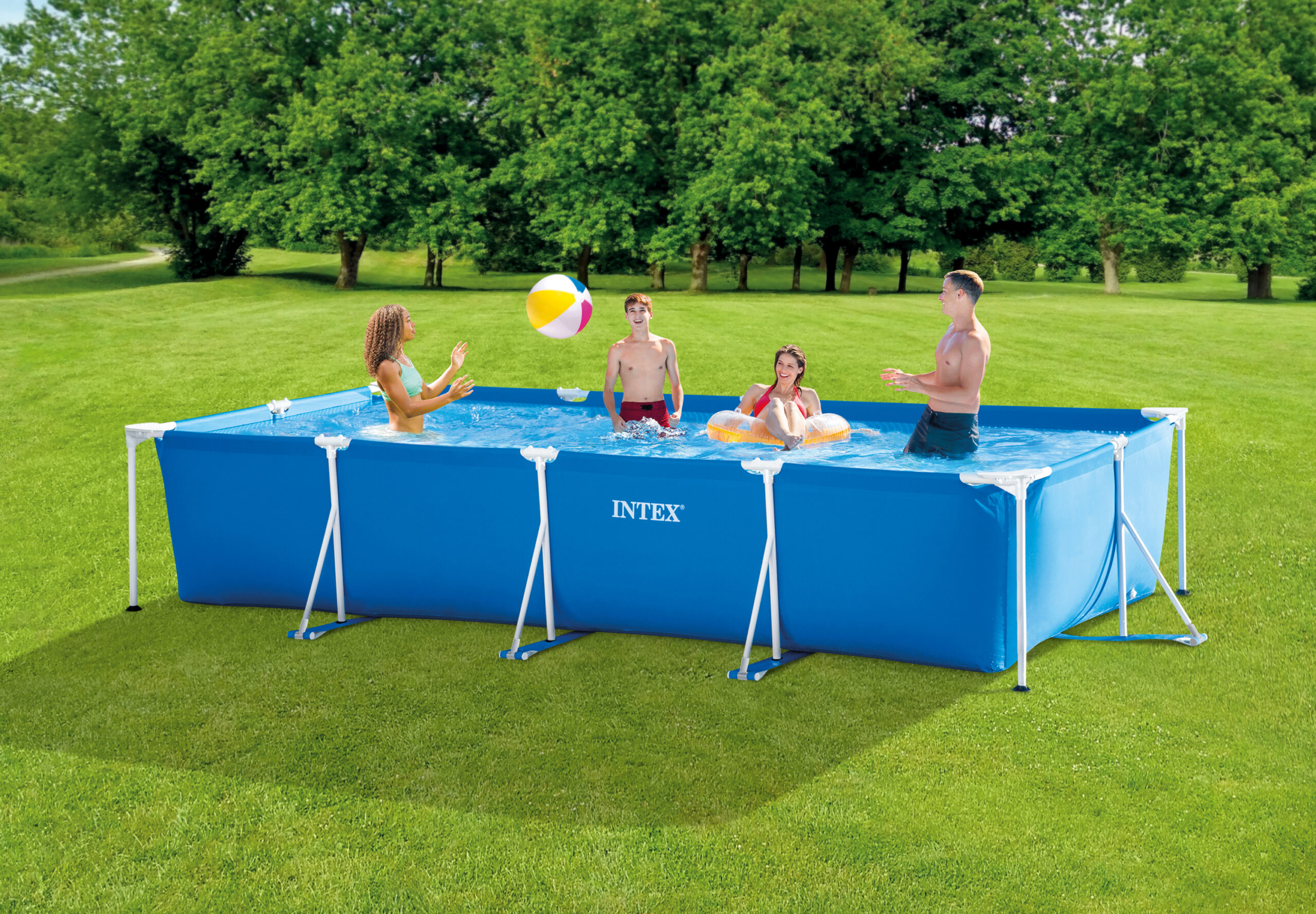 INTEX 4.5 M X 2.2 M RECTANGULAR FRAME POOL 28273