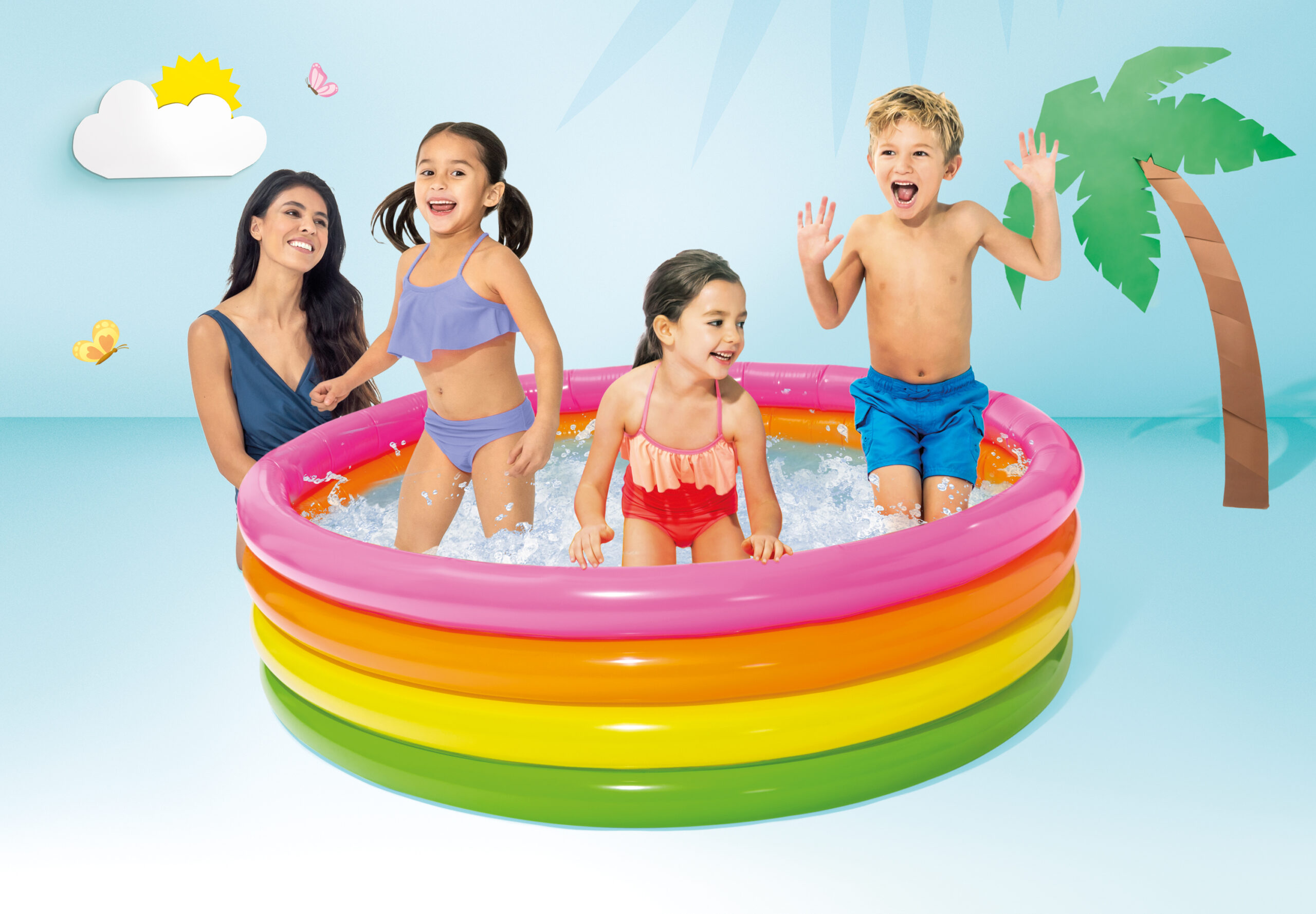 INTEX SUNSET GLOW POOL, 4-RING, AGES 3+, SHELF BOX 56441 - Image 3