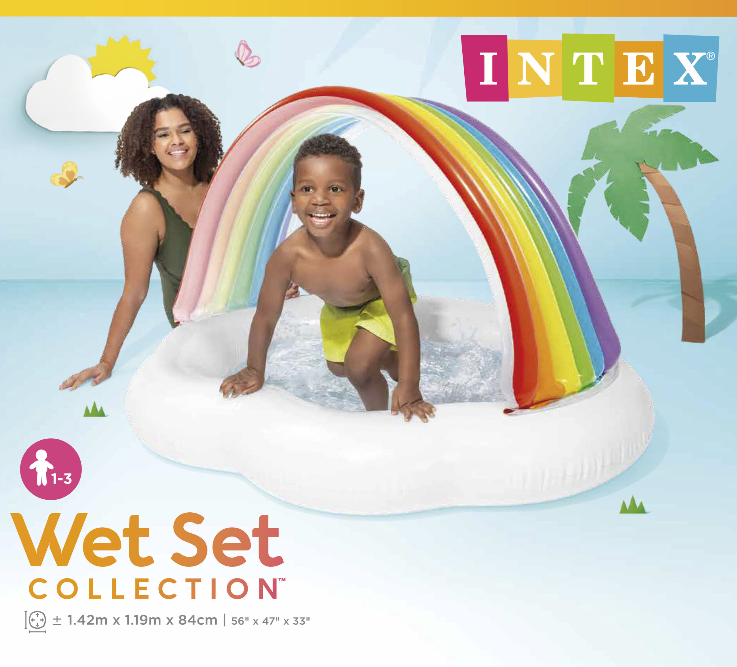 INTEX RAINBOW CLOUD BABY POOL, AGES 1-3 57141