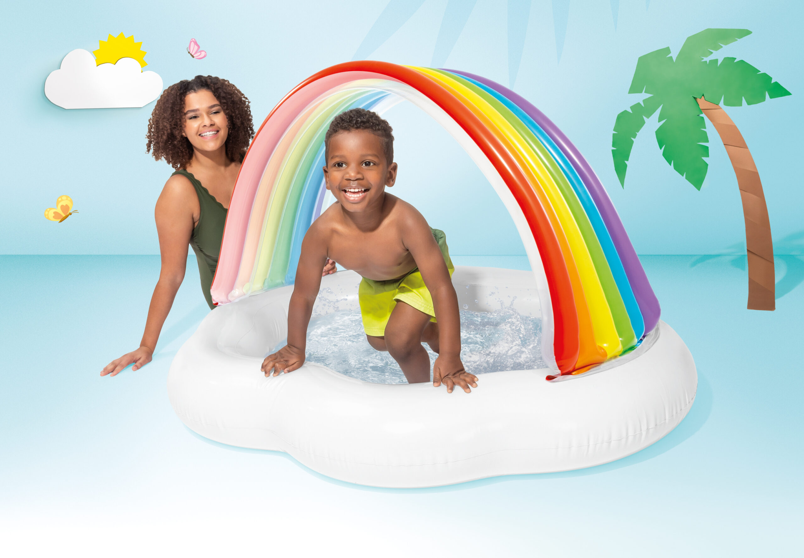 INTEX RAINBOW CLOUD BABY POOL, AGES 1-3 57141 - Image 3