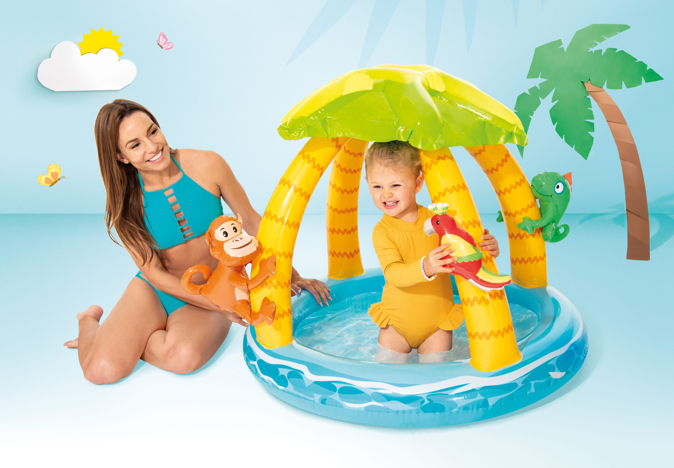 INTEX TROPICAL ISLAND BABY POOL, Ages 1-3 1.02mx86cm 58417 - Image 2