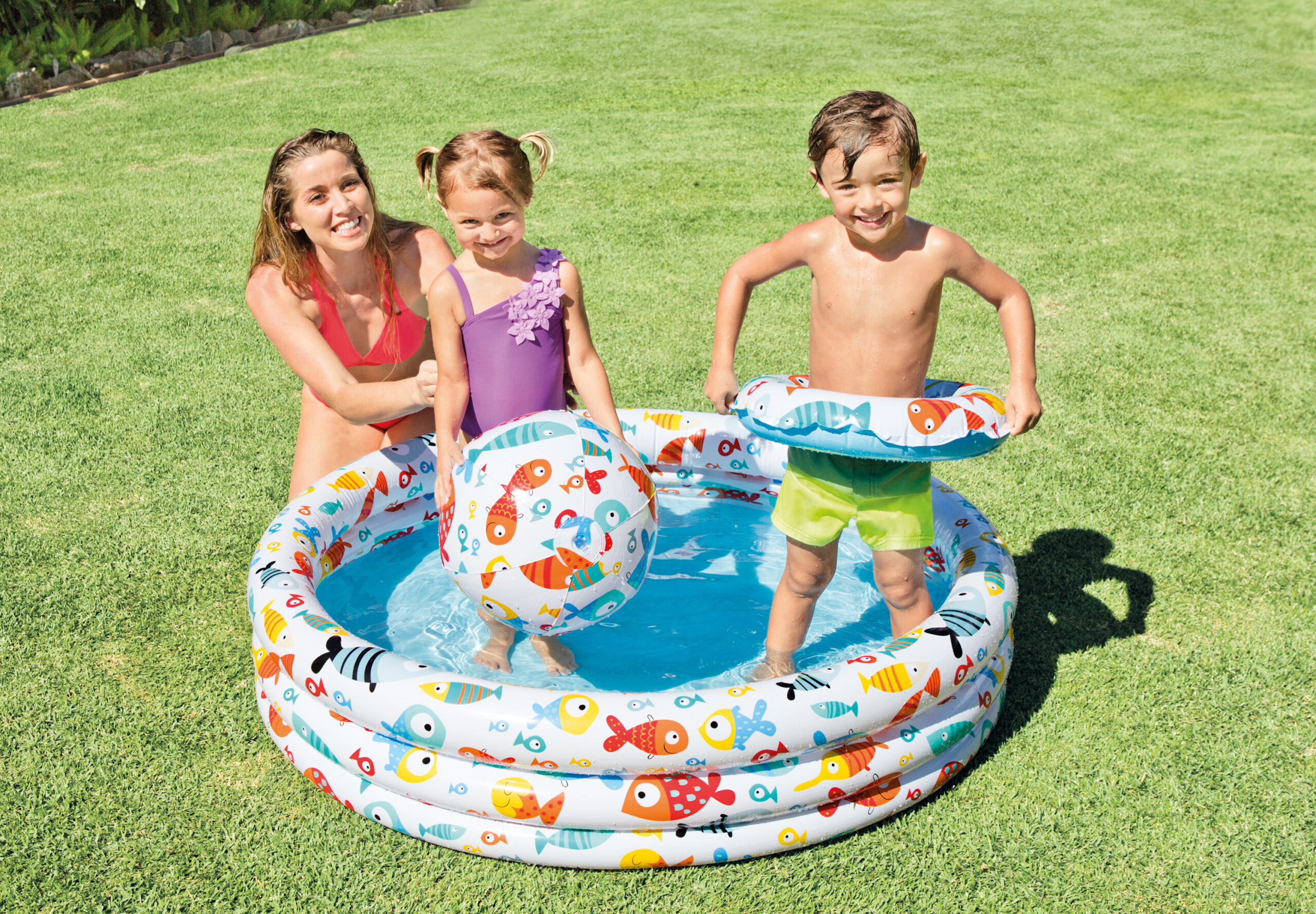 INTEX PINEAPPLE SPLASH POOL SET (59431NP, 20" BALL, 20" RING), AGES 2+ 59469 - Image 2