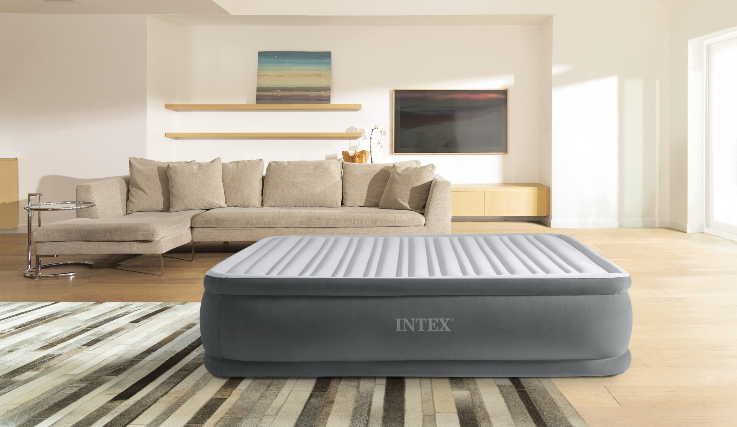 INTEX QUEEN COMFORT-PLUSH AIRBED WITH FIBER-TECH RP (w/220-240V Internal Pump) 1.52mx2.03mx46cm 64414 - Image 2
