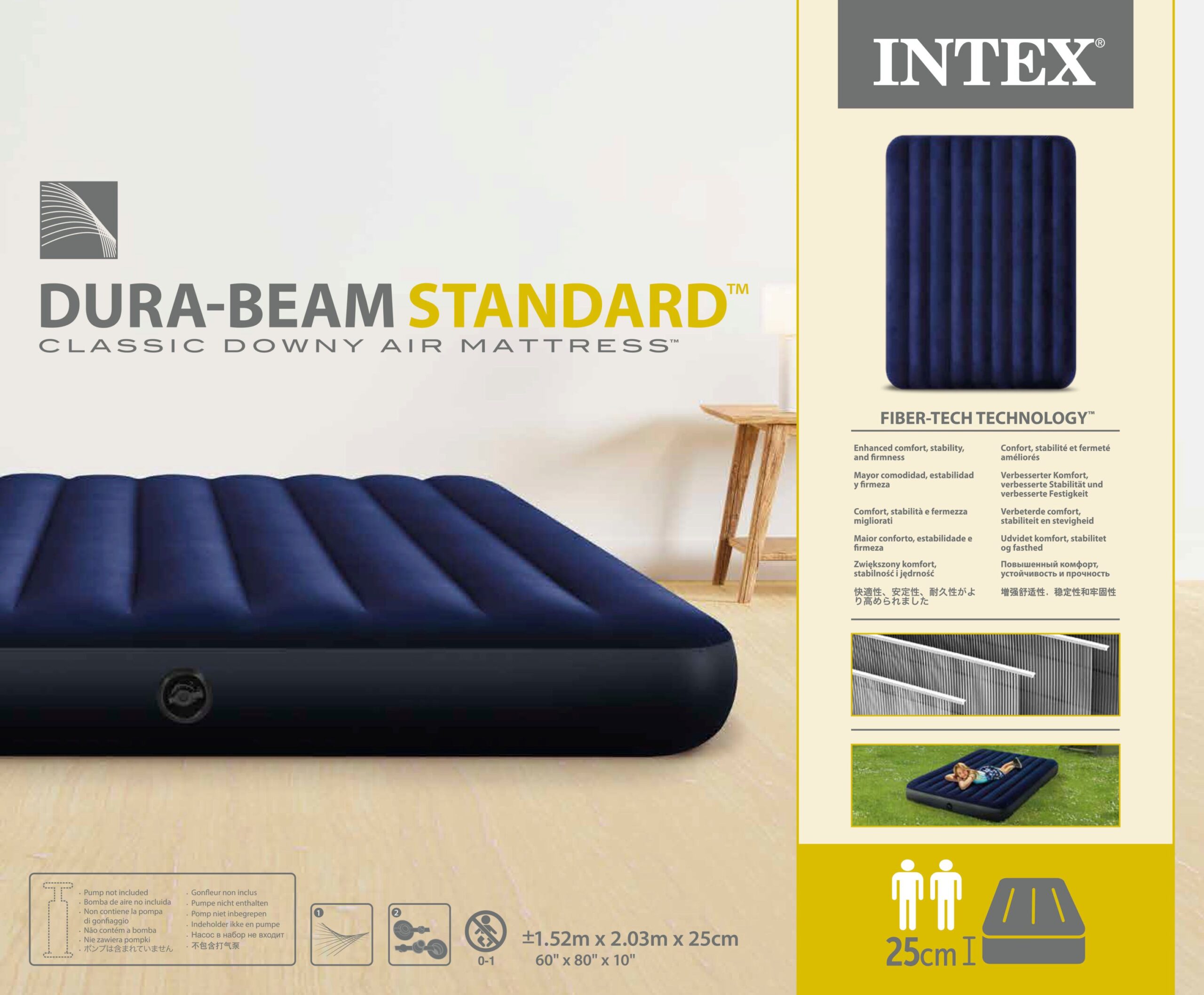 INTEX QUEEN DURA-BEAM SERIES CLASSIC DOWNY AIRBED 60"x80"x10" 64759