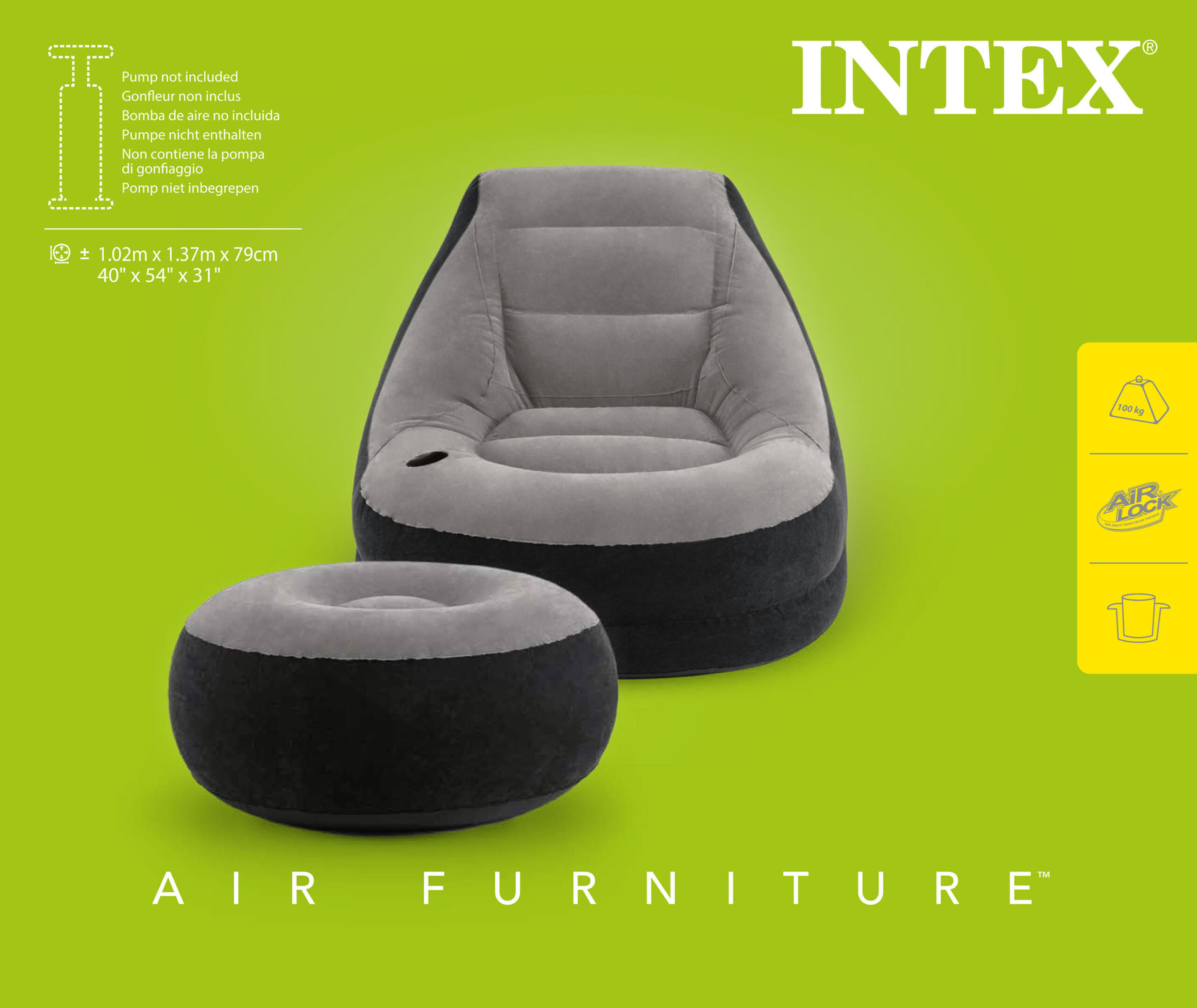 INTEX ULTRA LOUNGE (CHAIR & OTTOMAN) 39"X51"X30" 68564