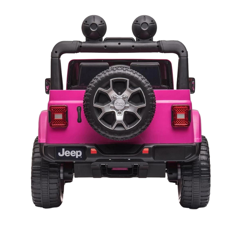 12V 10AH LEATHER SEAT JEEP RUBICON PINK COLOR W/EVA TYRE RIDE ON CAR DK-JWR556 21516 - Image 4