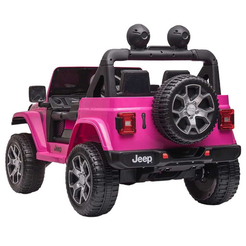 12V 10AH LEATHER SEAT JEEP RUBICON PINK COLOR W/EVA TYRE RIDE ON CAR DK-JWR556 21516 - Image 3