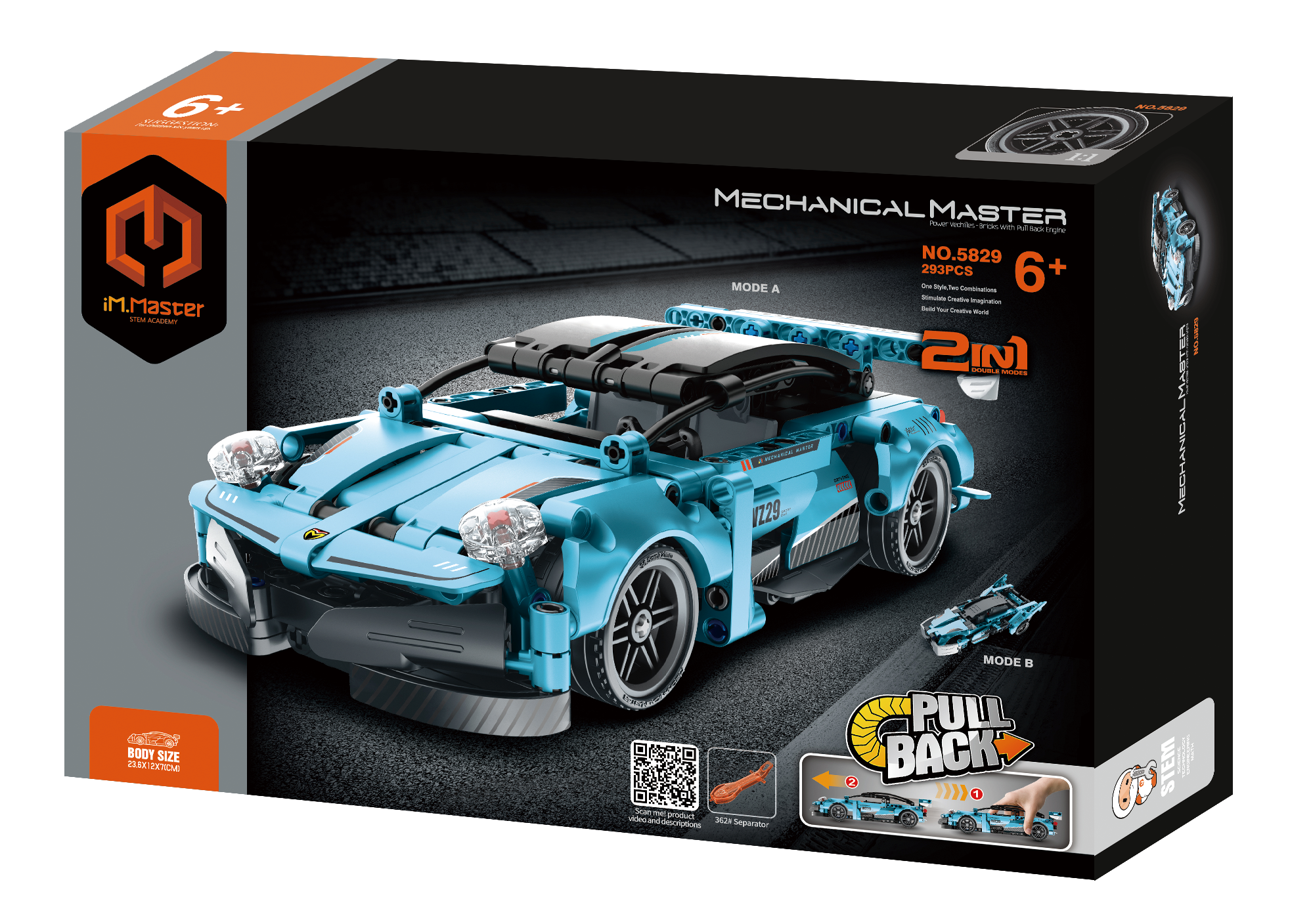 IM MASTER 2 IN 1 PULL BACK SUPER CAR&MOTORCYCLE 5829 - Image 4