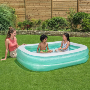 Bestway 6'7" x 59" x 20"/2.01m x 1.50m x 51cm Blue Rectangular Family Pool
