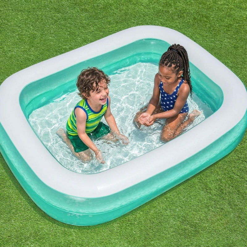 Bestway 6'7" x 59" x 20"/2.01m x 1.50m x 51cm Blue Rectangular Family Pool - Image 3