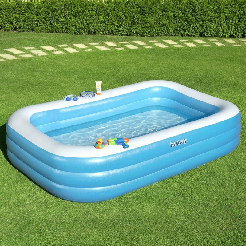Bestway 10' x 72" x 22"/3.05m x 1.83m x 56cm Deluxe Blue Rectangular Family Pool - Image 5