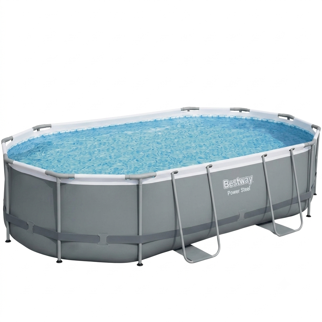 Power Steel 16' x 10' x 42"/4.88m x 3.05m x 1.07m Oval Pool Set - Image 3