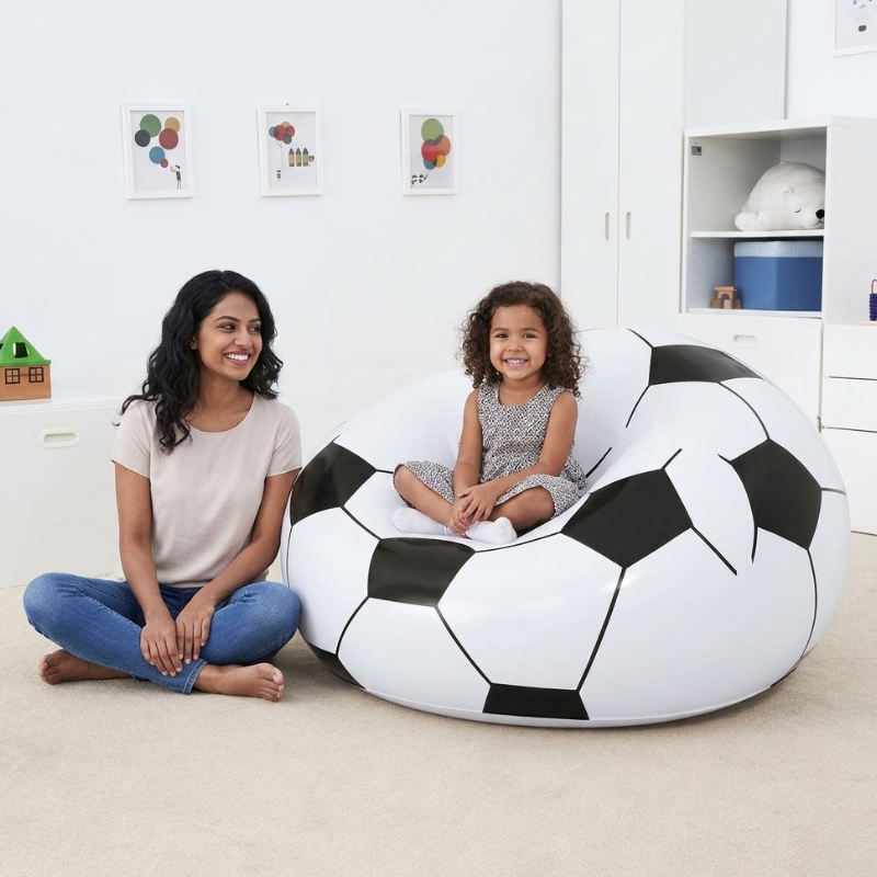 45" x 44" x 26"/1.14m x 1.12m x 66cm Beanless Soccer Ball Chair 75010 - Image 2