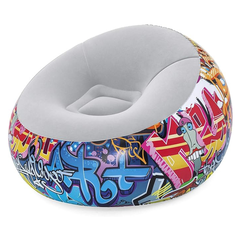 44" x 44" x 26"/1.12m x 1.12m x 66cm Graffiti Inflate-A-Chair 75075