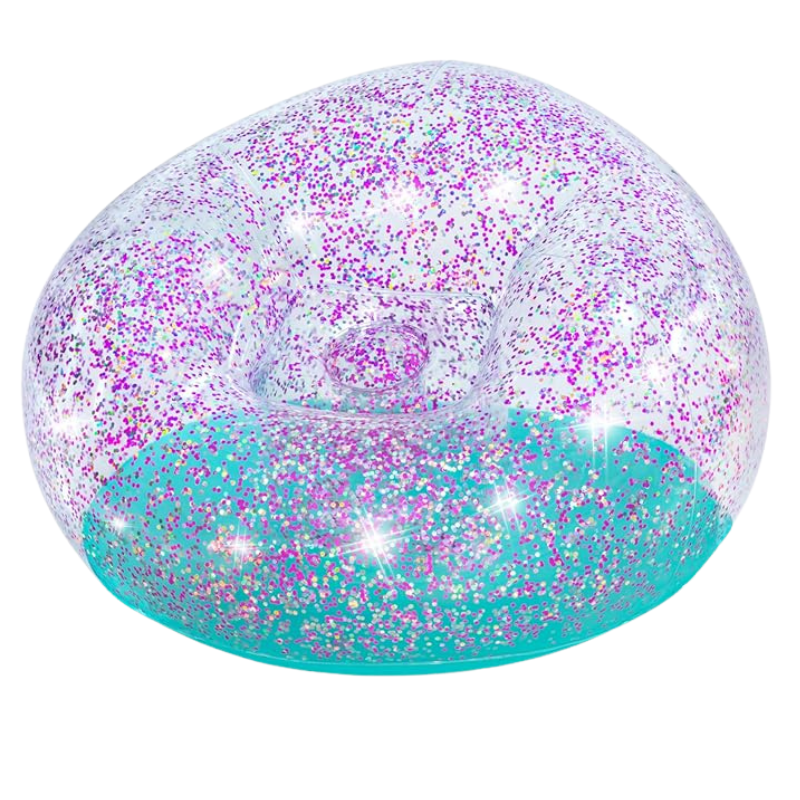 Bestway 45" x 44" x 26"/1.14m x 1.12m x 66cm Glitter Dream Inflate-a-Chair Air Chair - Image 2