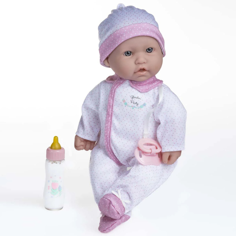 LA BABY 16 INCH SMALL SOFT BODY BABY DOLL WHITE AND PINK OUTFIT 15035 - Image 3