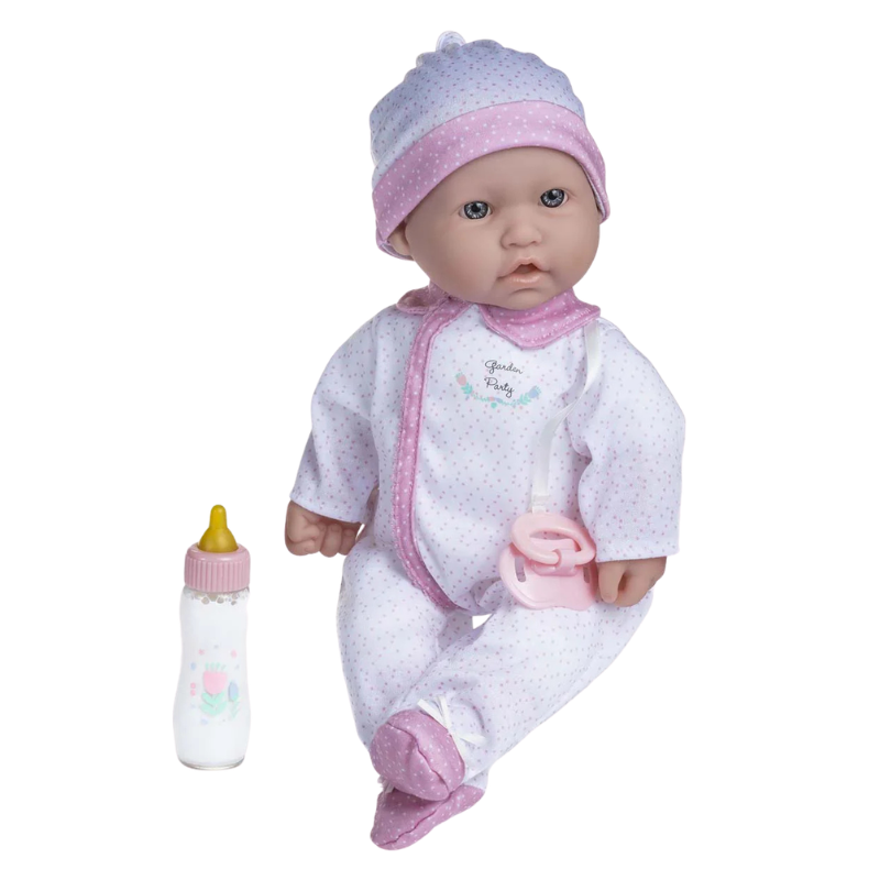 LA BABY 16 INCH SMALL SOFT BODY BABY DOLL WHITE AND PINK OUTFIT 15035 - Image 2