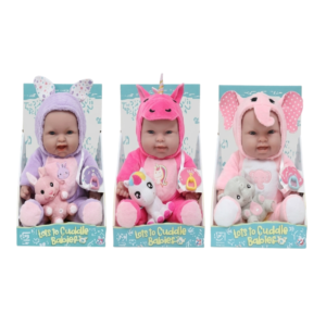 12" LOTS TO CUDDLE BABIES IN ANIMAL THEME JC TOYS 35300