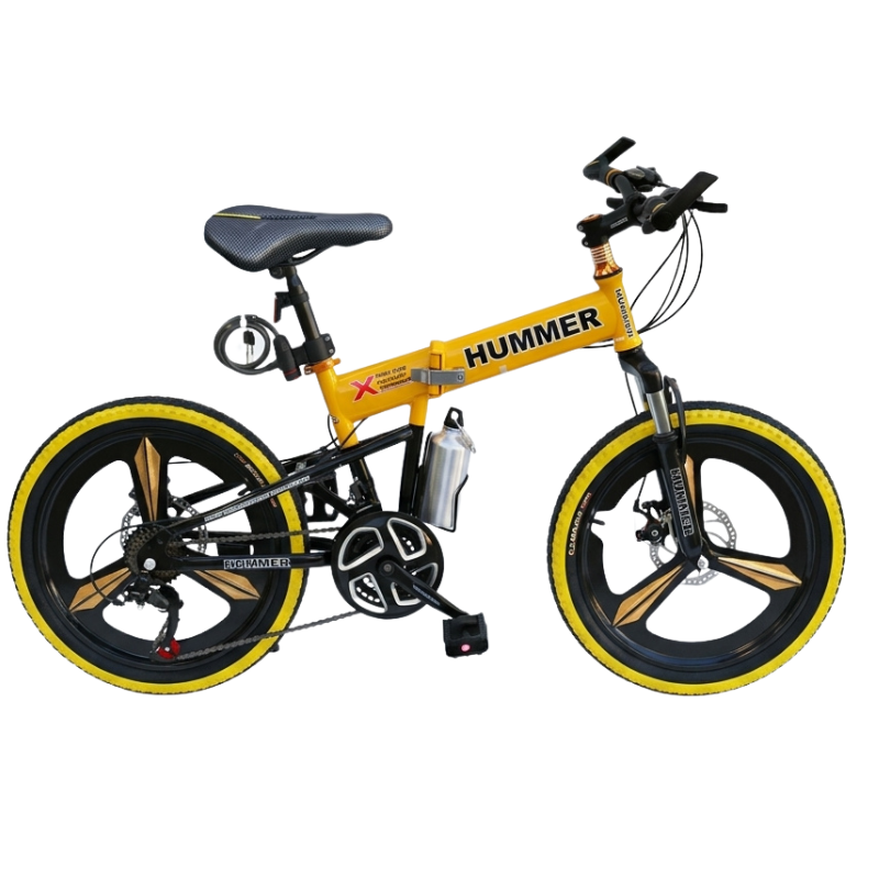 20" Hummer Alloy Frame Folding Bicycle (Yellow) - Image 3