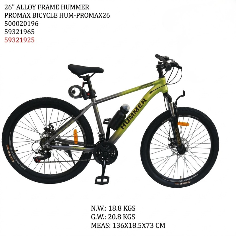 Hummer 26" Alloy Frame Promax Bicycle (green) - Image 4