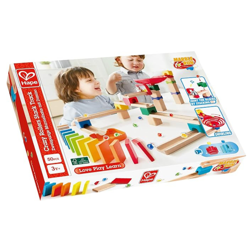 Hape Crazy Rollers Stack Track (Marble Run & Domino Set)