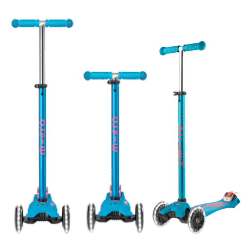 MAXI MICRO DELUXE AQUA LED 3 WHEEL SCOOTER