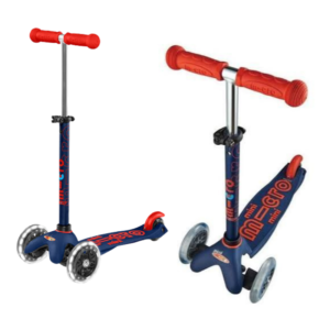 MINI MICRO DELUXE NAVY BLUE LED 3 WHEEL SCOOTER