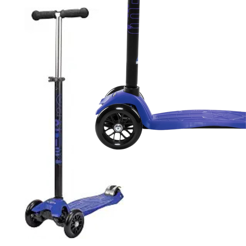 MAXI MICRO CLASSIC FOLDABLE BLUE (T-BAR) 3 WHEEL SCOOTER - Image 2