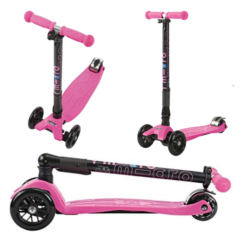 MAXI MICRO CLASSIC FOLDABLE PINK (T-BAR) 3 WHEEL SCOOTER - Image 2