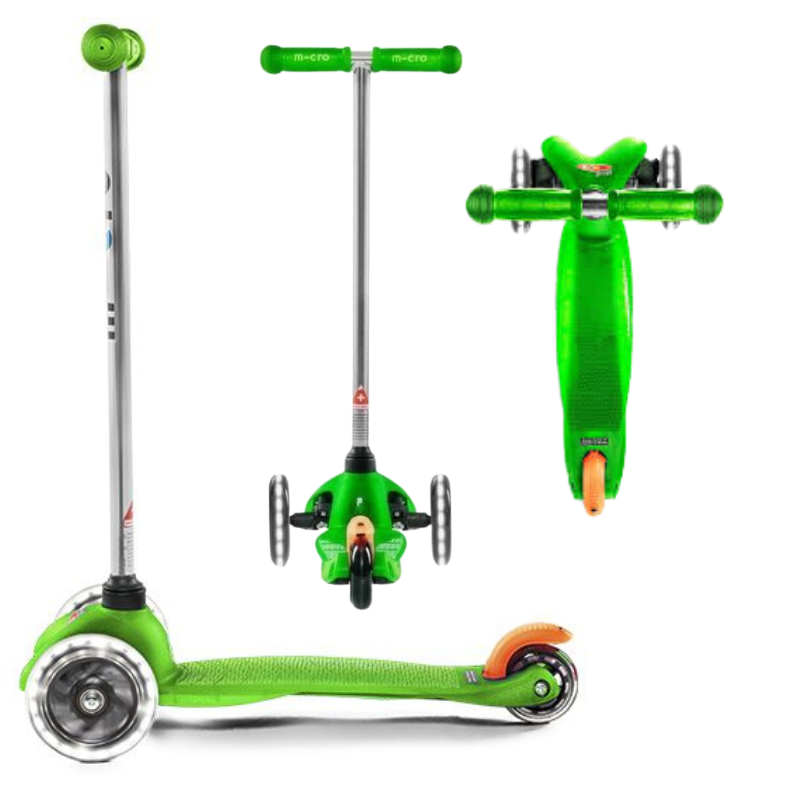 MINI MICRO CLASSIC GREEN (LED) 3 WHEEL SCOOTER - Image 3