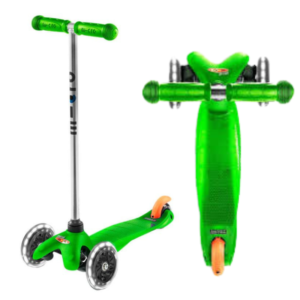 MINI MICRO CLASSIC GREEN (LED) 3 WHEEL SCOOTER