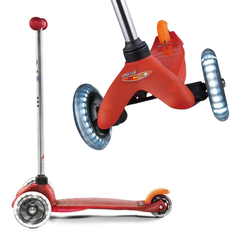 MINI MICRO CLASSIC RED LED 3 WHEEL SCOOTER - Image 2